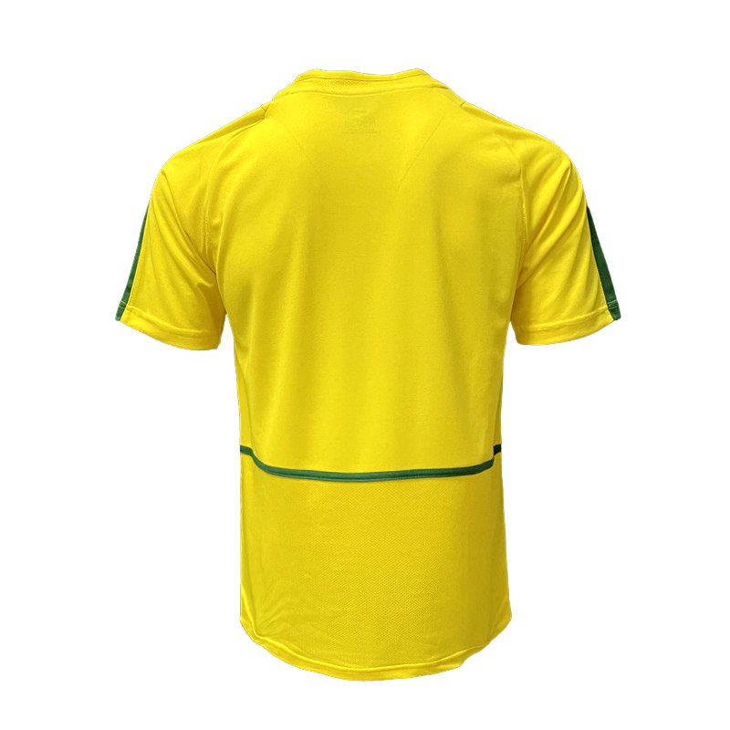 Brazil Retro Home Jersey 2002 Yellow Men's