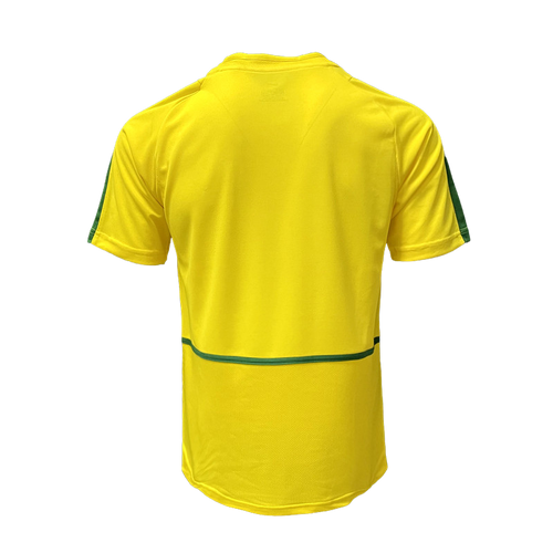 Brazil Retro Home Jersey 2002 Yellow Men's